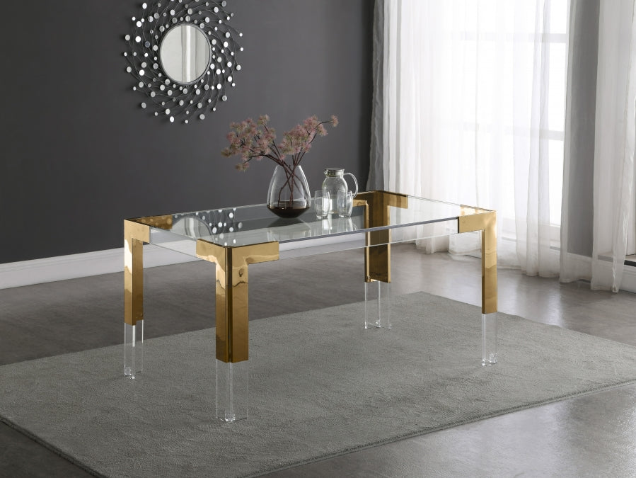 Lux Acrylic Rich Gold Dining Table