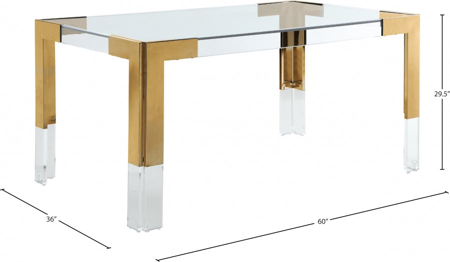 Lux Acrylic Rich Gold Dining Table