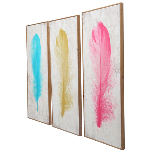 Multi Color Feather Wall Art
