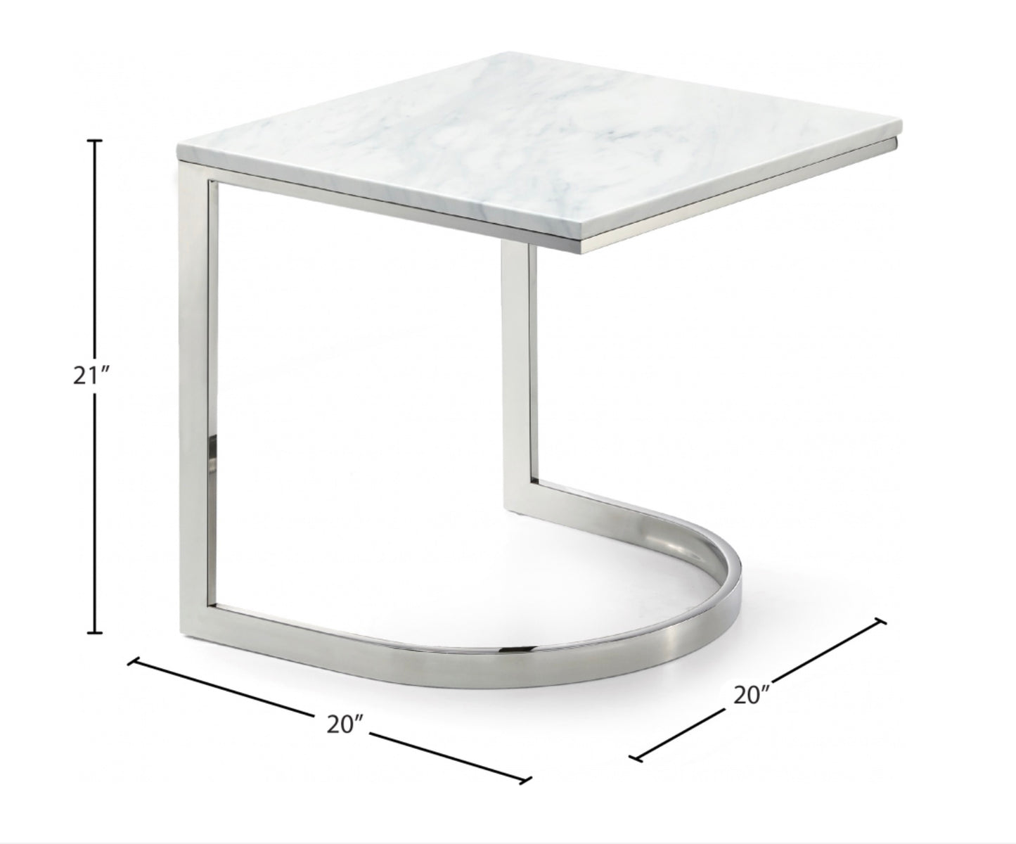 Luxe 11 Chrome End Table