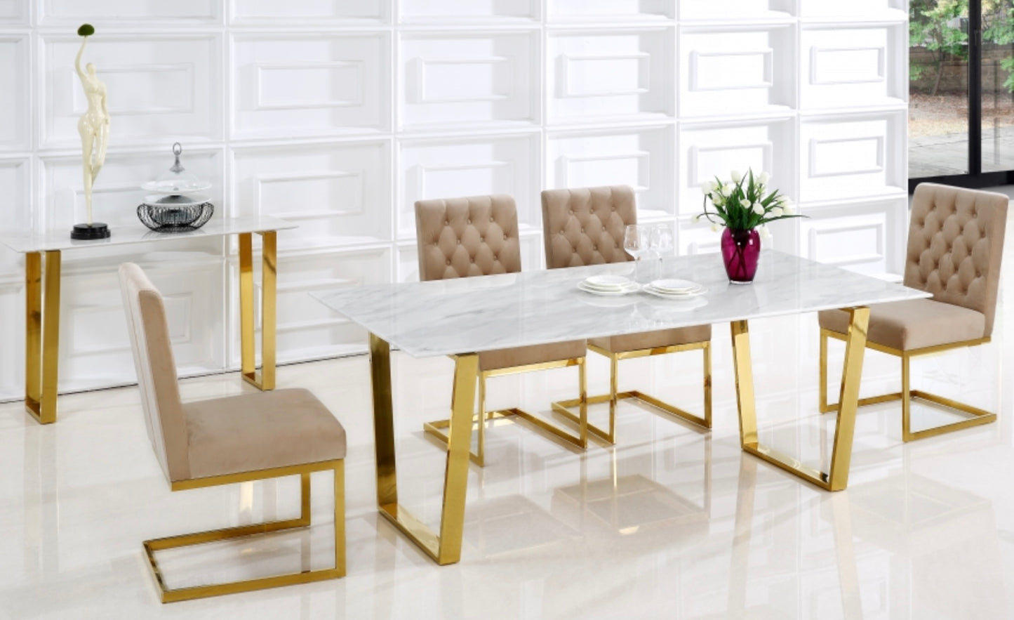 Luxe 7 Gold Dining Table