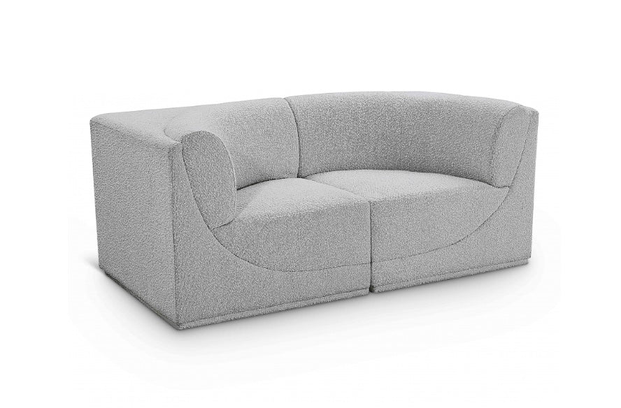 Omen Boucle Fabric Loveseat with Arms