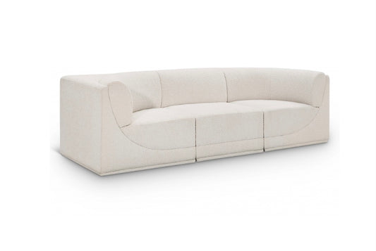 Omen Boucle Fabric Sofa with Arms- 3 Seat
