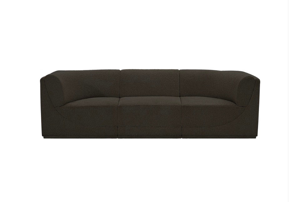 Omen Boucle Fabric Sofa with Arms- 3 Seat