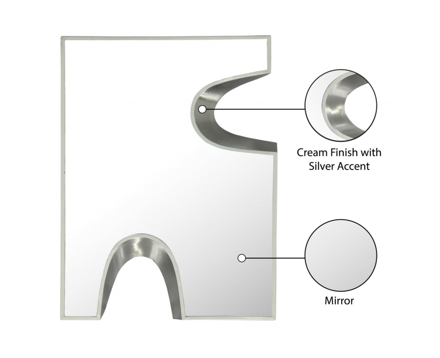 Puzzle Piece Mirror- Silver