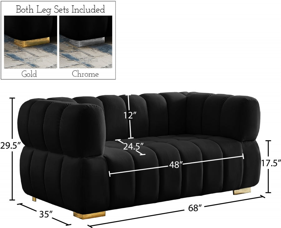 Los Angelas Velvet Loveseat