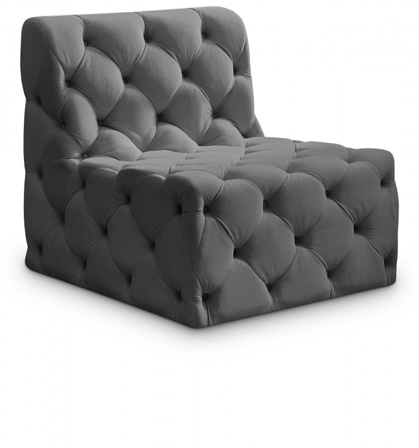 Tufted Velvet Armless Chair