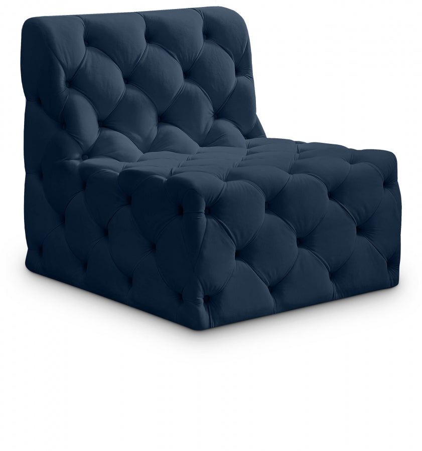 Tufted Velvet Armless Chair