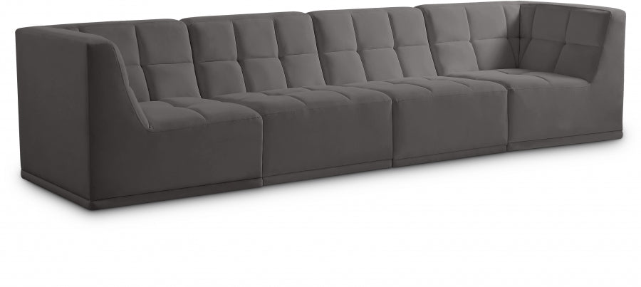 Brian Velvet Modular 128" Sofa