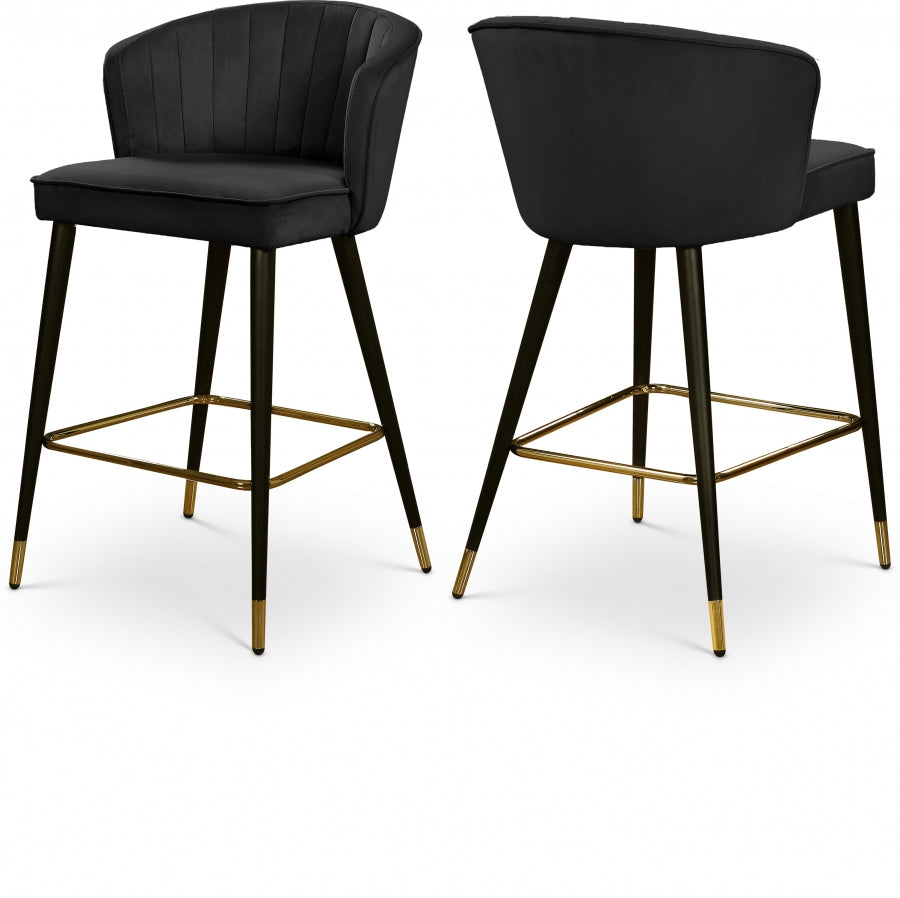 Kasey Velvet Counter Stool Set of 2