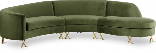 Mercedes Velvet 3pc. Sectional