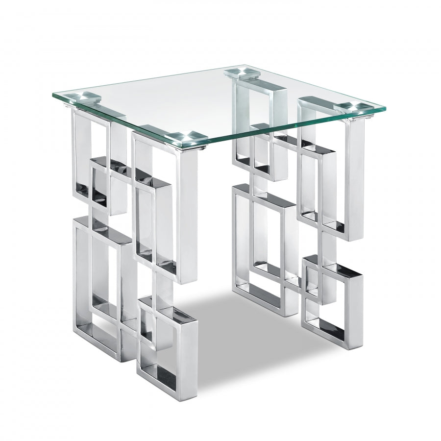 Tiffany Chrome End Table