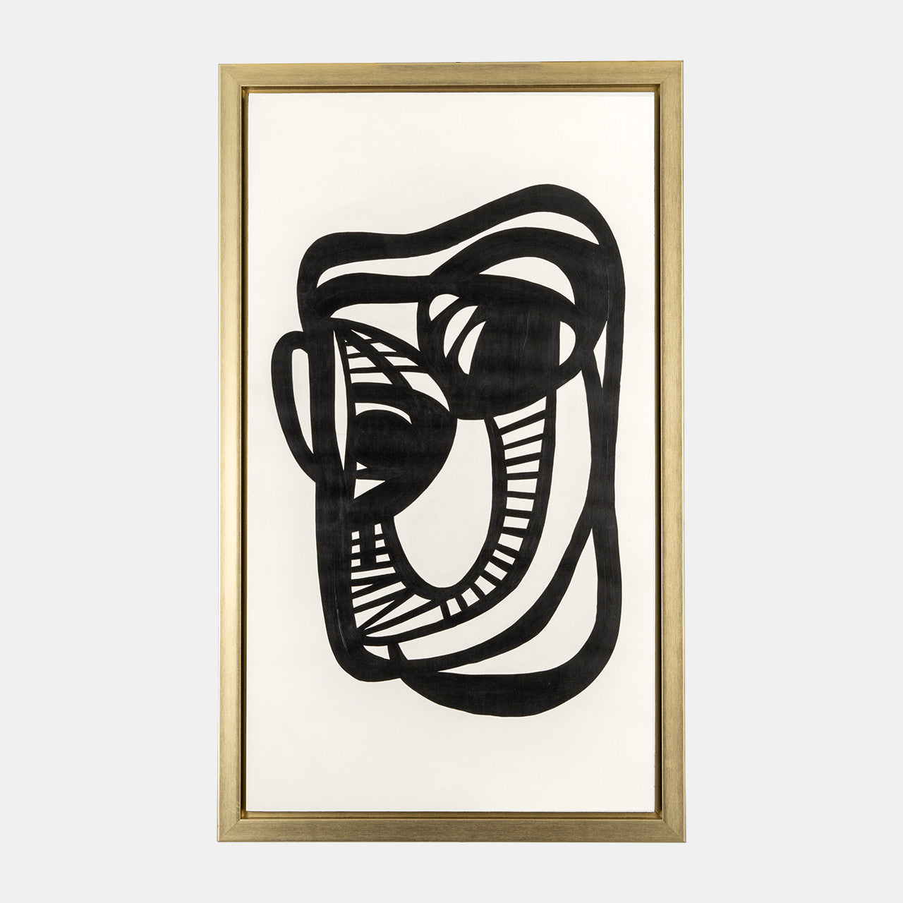 Hand Painted Gold Frame Geometric Face