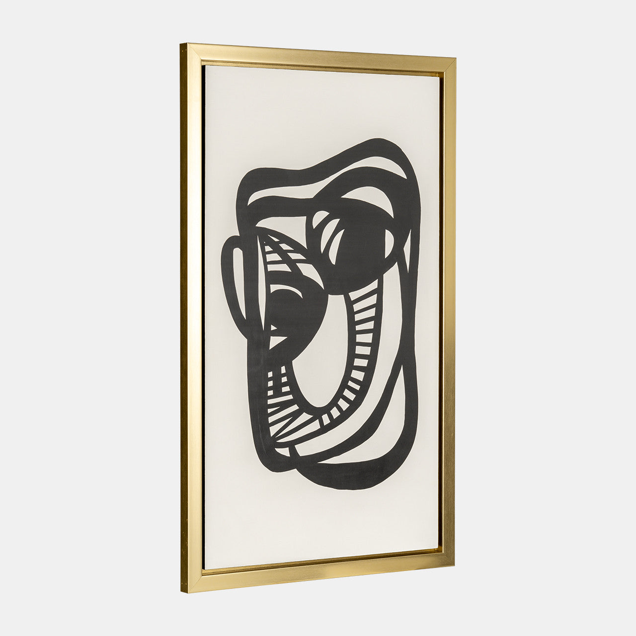 Hand Painted Gold Frame Geometric Face