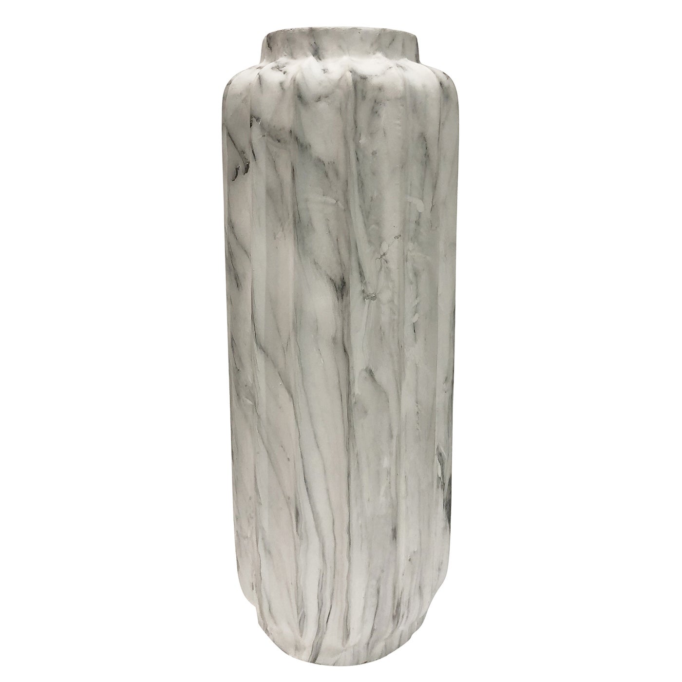 Floor Vase- Large | White Marble Finish On Resin