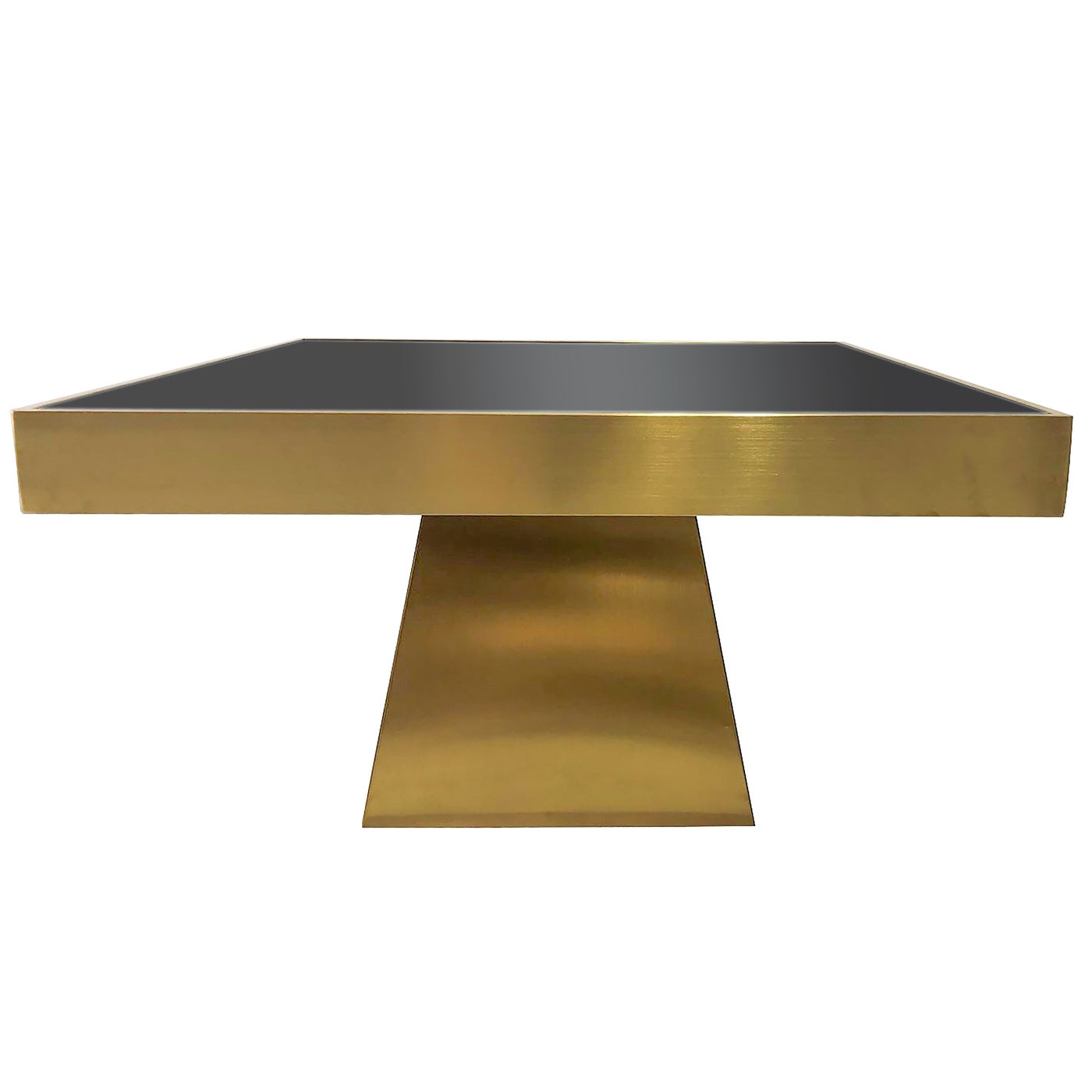 BRYANT COFFEE TABLE | Brushed Gold Finish on Metal with Black Glass Top
