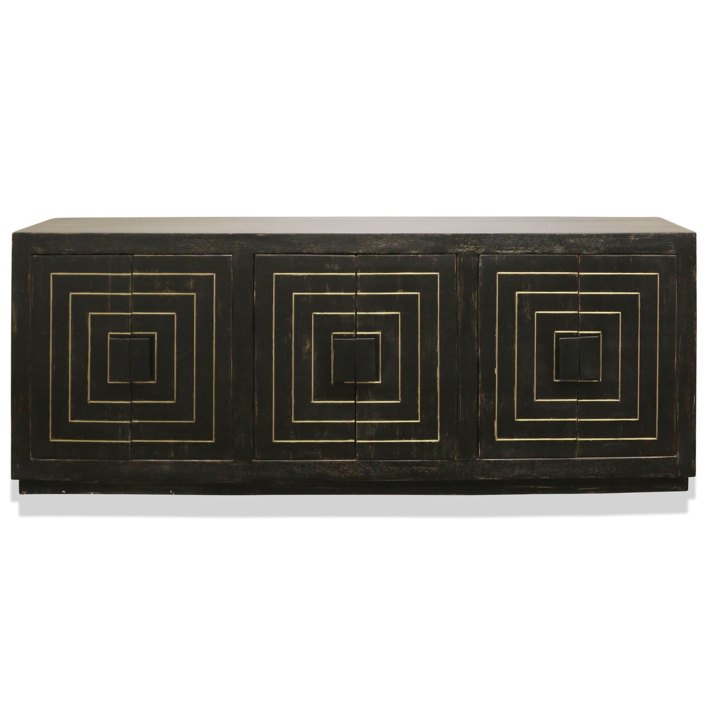 BRITTON SIDEBOARD | Solid Mango Wood With Black Brushed Finish | Six Doors