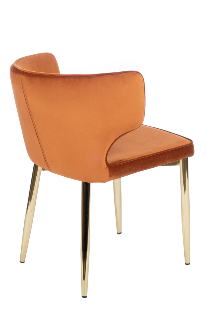 Kayla Upholstered Dining Chair In Burnt Orange