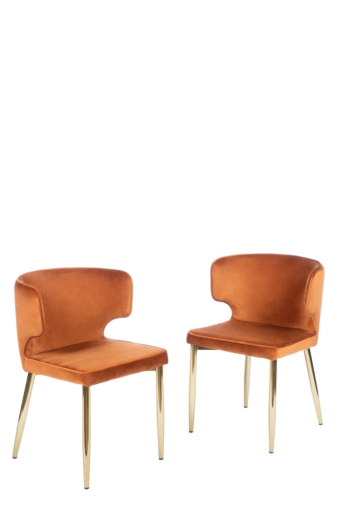 Kayla Upholstered Dining Chair In Burnt Orange