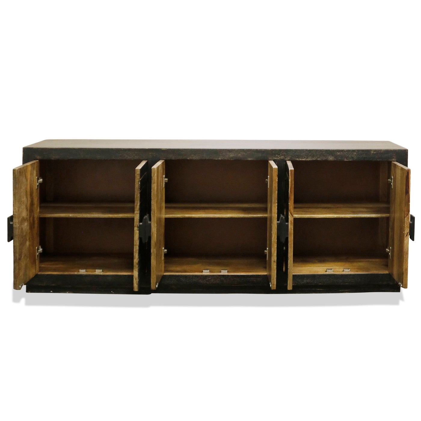 BRITTON SIDEBOARD | Solid Mango Wood With Black Brushed Finish | Six Doors