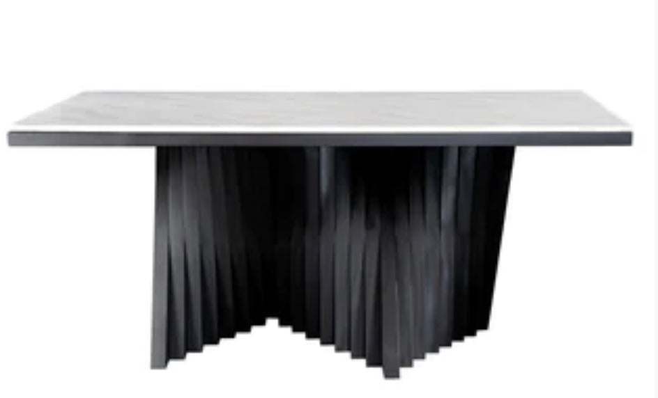 WATERFALL RECTANGULAR MARBLE TOP DINING TABLE