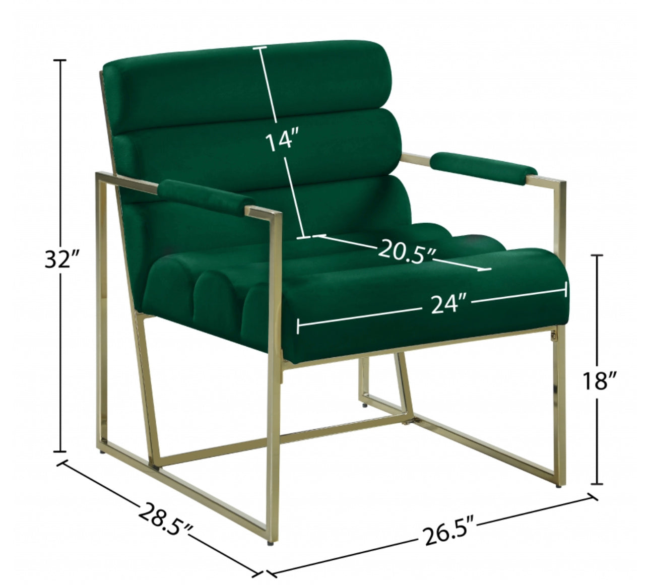 Flemingo Velvet Accent Chair
