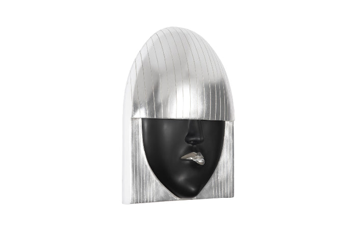 Fashion Faces Large Pout Black and Silver Wall Art
