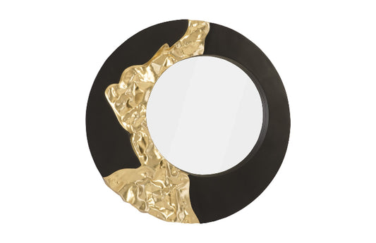 Mercury Round Black Silver Mirror