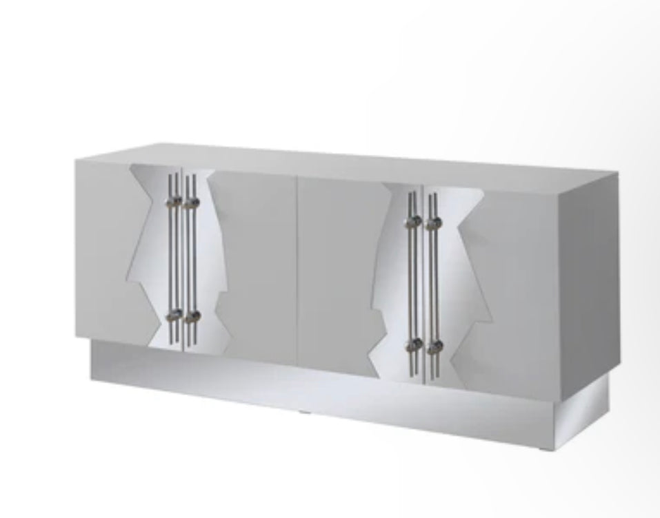 CALLISTA SIDEBOARD IN WHITE AND SILVER