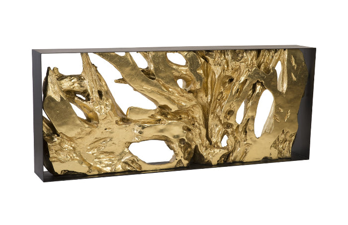 Cast Root Framed Console Table Resin