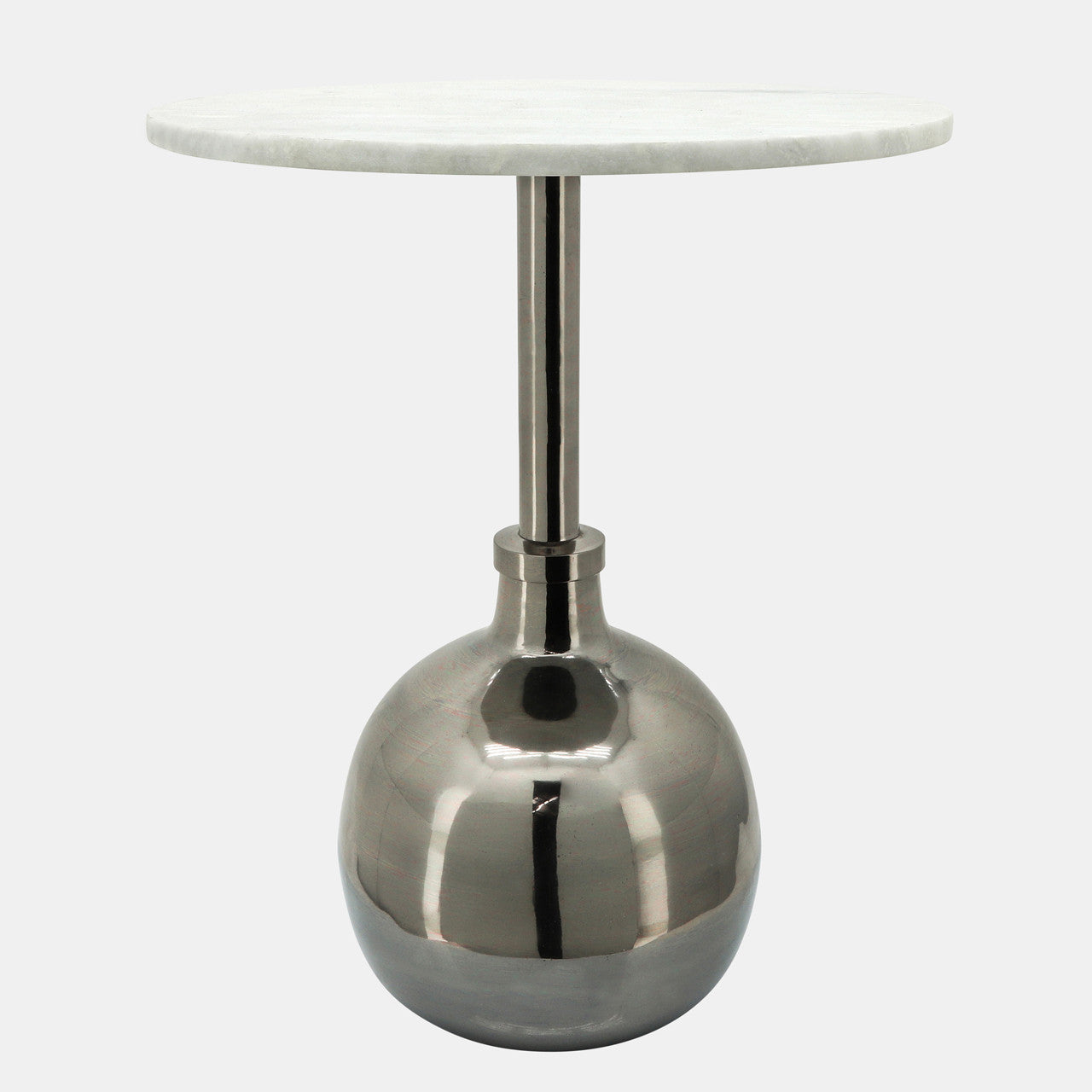 Metal Side Table W/ Orb Base
